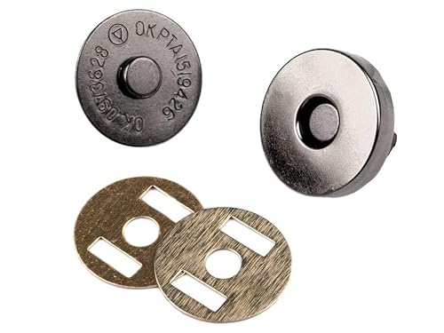 10x Magnetknöpfe schwarz-nickel, 18mm Taschenknöpfe, Magnetverschluss von SoSt-Shop