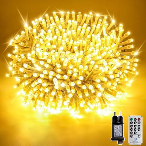 Soagrc Lichterkette Außen 400LED 40M Warmweiß IP44 Wasserdicht Strombetrieben, Outdoor Lichterkette mit Fernbedienung 8 Modi Timer für Garten Balkon Weihnachten Hochzeit Party von Soagrc