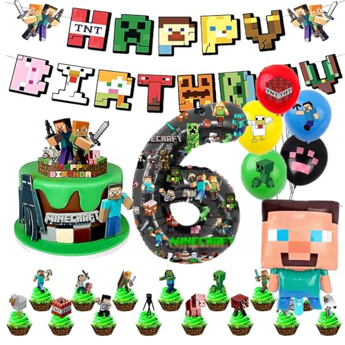 6th Gaming Geburtstag Dekorationen 6 Jahr Happy Birthday Ballon Banner Folienballons für Jungen Geburtstag Luftballons Cartoon Supplies Gaming Thema Party Supplies 6th Gaming Geburtstag Dekorationen 6 Jahr Happy Birthday Ballon Banner Folienballons für Jungen Geburtstag Luftballons Cartoon Supplies Gaming Thema Party Supplies von Soanwind