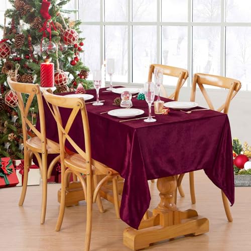 SoarDream Samt-Tischdecke, 152,4 x 250,9 cm, weiche, rechteckige Tischauflage für Weihnachten, Kuchen, Tisch, Urlaub, Abendessen, Burgunderrot SoarDream Samt-Tischdecke, 152,4 x 250,9 cm, weiche, rechteckige Tischauflage für Weihnachten, Kuchen, Tisch, Urlaub, Abendessen, Burgunderrot von SoarDream