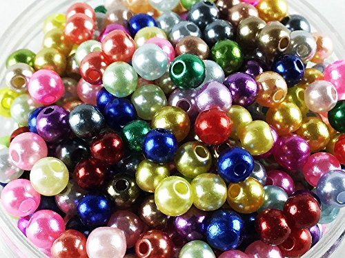 Soccik Bunte Künstliche Perlen Mischfarbige Perlen Glasperlen 4mm Runde Perlen Für Schmuckherstellung und Heimwerken Halskette Armband von den Kindern 500 Stück von Soccik