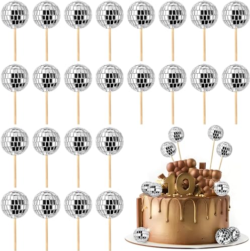 Socluer 24 Stück Discokugel Kuchen Toppers, 1970S Disco Tortendeko, Disco Balls Cake Toppers für Geburtstags, Disko Themenparty Socluer 24 Stück Discokugel Kuchen Toppers, 1970S Disco Tortendeko, Disco Balls Cake Toppers für Geburtstags, Disko Themenparty von Socluer