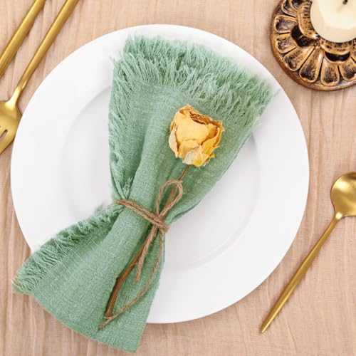 Socomi Set mit 12 Leinenservietten, salbeigrün, Ostern, Frühling, Stoffservietten, waschbar, Fransen, 43,2 x 43,2 cm, für Hochzeit, Party, Brautparty, Babyparty, Geburtstag, Tischdekorationen Socomi Set mit 12 Leinenservietten, salbeigrün, Ostern, Frühling, Stoffservietten, waschbar, Fransen, 43,2 x 43,2 cm, für Hochzeit, Party, Brautparty, Babyparty, Geburtstag, Tischdekorationen von Socomi