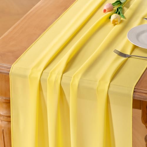 Socomi Tischläufer aus Chiffon, transparent, romantisch, rustikal, für Ostern, Erntedankfest, Weihnachten, Babyparty, Dekoration, 73 x 43 cm, Gelb, 4,3 m Socomi Tischläufer aus Chiffon, transparent, romantisch, rustikal, für Ostern, Erntedankfest, Weihnachten, Babyparty, Dekoration, 73 x 43 cm, Gelb, 4,3 m von Socomi