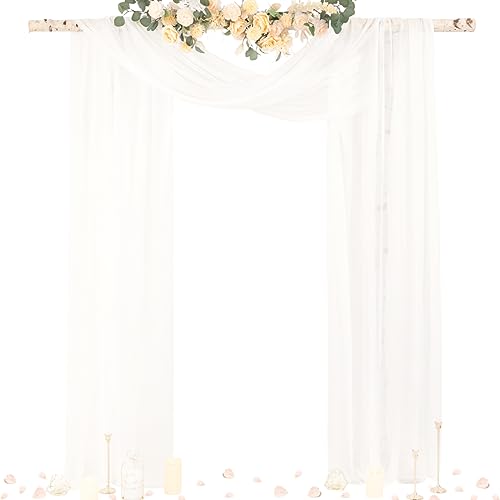 Socomi Vorhangstoff für Hochzeitsbögen, Drapierstoff, 73,7 cm x 6 m, 1 Paneel, cremefarben, elfenbeinfarben, durchscheinend, für den Außenbereich, extra lang, für Hochzeitszeremonie, Geburtstag, Socomi Vorhangstoff für Hochzeitsbögen, Drapierstoff, 73,7 cm x 6 m, 1 Paneel, cremefarben, elfenbeinfarben, durchscheinend, für den Außenbereich, extra lang, für Hochzeitszeremonie, Geburtstag, von Socomi