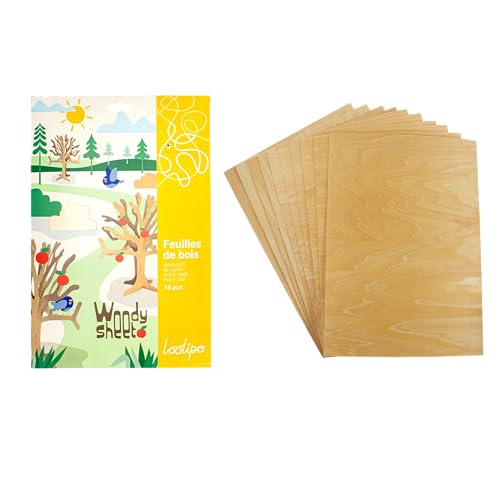 Holzblätter, 1 mm, 21 x 29,7 cm, 10 Stück, 1 Farben von Sodertex
