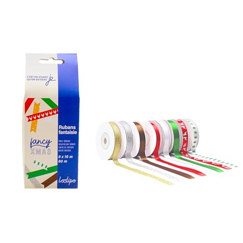 Sodertex Packung mit 8 Weihnachtsbändern – 10 mm x 10 ml – 8 Verschiedene Farben – L732008 von Sodertex