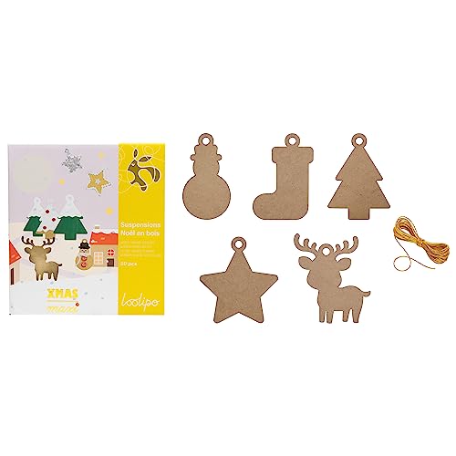 Sodertex Set mit 2 mm 14 cm großen Weihnachtsmotiven, 50 Stück, 1 Farbe, Holz von Sodertex