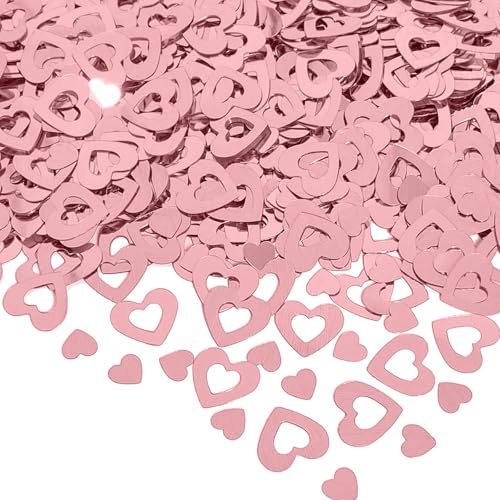 SoeUyd Herzkonfetti, Konfetti Weihnachten, Glitzer Konfetti, Herz Deko, Konfettis Geburtstag Deko,Dekorationen für Jahrestag, Geburtstag, Weihnachten, Valentinstag Dekorationen (Roségold) von SoeUyd