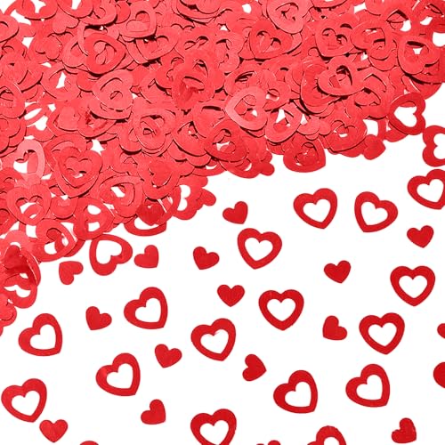 SoeUyd Herzkonfetti, Konfetti Weihnachten, Glitzer Konfetti, Herz Deko, Konfettis Geburtstag Deko, Dekorationen für Jahrestag, Geburtstag, Weihnachten, Valentinstag Dekorationen (Rot) von SoeUyd