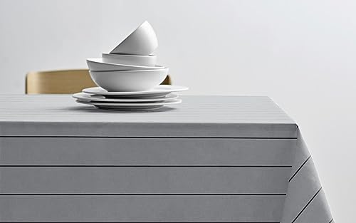 Södahl Line Tischdecke aus 100% Baumwolle, Moderner Tischtuch mit Streifen, 140 x 270 cm, Light Grey/Ash Södahl Line Tischdecke aus 100% Baumwolle, Moderner Tischtuch mit Streifen, 140 x 270 cm, Light Grey/Ash von Södahl