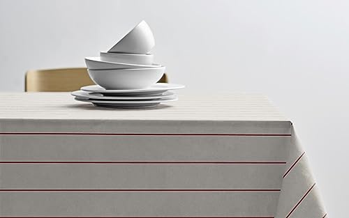 Södahl Line Tischdecke aus 100% Baumwolle, Moderner Tischtuch mit Streifen, 140 x 320 cm, Offwhite/Red Södahl Line Tischdecke aus 100% Baumwolle, Moderner Tischtuch mit Streifen, 140 x 320 cm, Offwhite/Red von Södahl