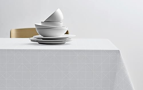 Södahl Tiles Damast-Tischdecke aus 100% Baumwolle, Tischtuch mit Staincoat, Wasserabweisend & Abwaschbar, 140 x 220 cm, Weiß Södahl Tiles Damast-Tischdecke aus 100% Baumwolle, Tischtuch mit Staincoat, Wasserabweisend & Abwaschbar, 140 x 220 cm, Weiß von Södahl