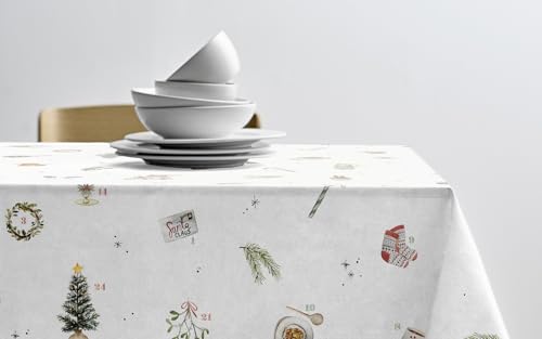 Södahl Weihnachtstischdecke, Tischtuch, Elegante Tischdecke Weihnachten, Weiß mit Gemütlichem Weihnachtsthema und den Zahlen 1 bis 24, aus 100% Baumwolle, 140 x 350 cm Södahl Weihnachtstischdecke, Tischtuch, Elegante Tischdecke Weihnachten, Weiß mit Gemütlichem Weihnachtsthema und den Zahlen 1 bis 24, aus 100% Baumwolle, 140 x 350 cm von Södahl