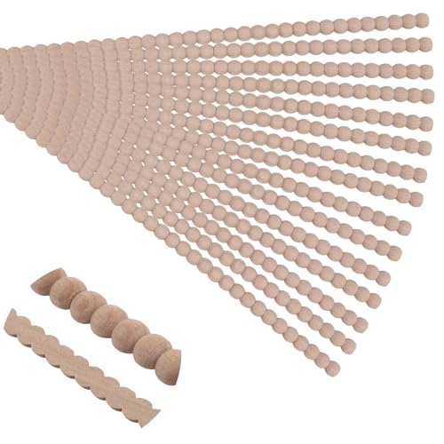 Soengsau 15 Stück 40 cm unlackierte Holzperlenbordüre – einfach zu bemalen, niedliche dekorative Formteile zum Selbermachen für Möbelrahmen, Spiegelkanten, Wände, Türen, Schränke, Kommoden, Regal von Soengsau