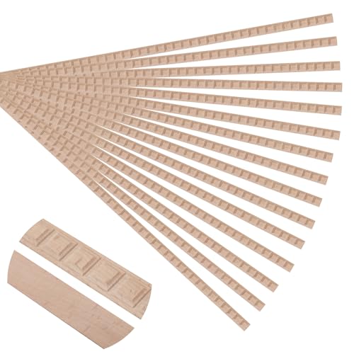 Soengsau 15 Stück 40 cm unlackiertes Holz, geriffelt, rechteckig, einfach zu bemalen, niedliche dekorative Formteile, DIY Handwerk für Möbelrahmen, Spiegelkanten, Wand, Tür, Schrank, Kommode, Regal von Soengsau