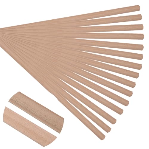 Soengsau Astragalleisten aus unlackiertem Holz, 40 cm, einfach zu bemalen, niedliche dekorative Zierleiste, Bastelarbeiten, für Möbelrahmen, Spiegelkanten, Wände, Türen, Schränke, Kommoden, Regale, 15 von Soengsau