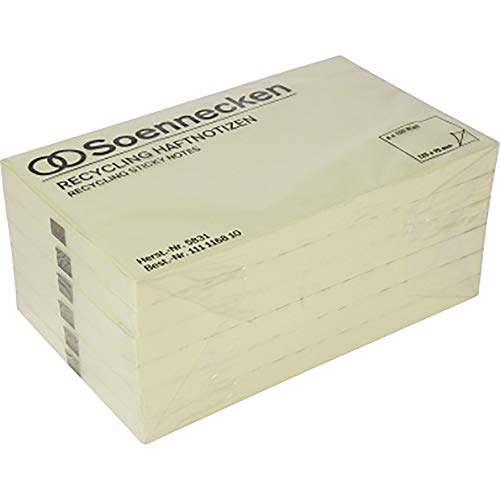 Haftnotiz 125x75mm gelb Recycling 6 x 100 Blatt 6 St.Pack. (5831) von Soennecken