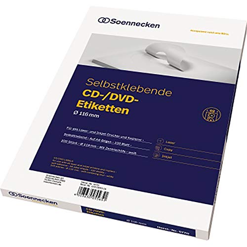 Soennecken CD/DVD Etikett 5770 116mm weiß 200 St./Pack. von Soennecken