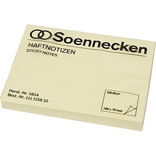 SOE Haftnotizblock 5814 gelb 102x76mm 100Bl SOE Haftnotizblock 5814 gelb 102x76mm 100Bl von Soennecken