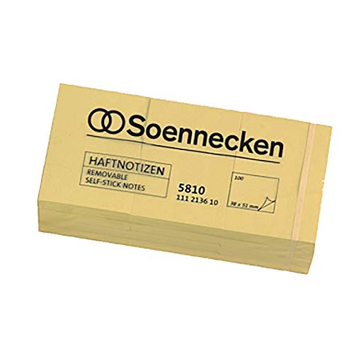 Soennecken Haftnotiz 5810 50x40mm hellgelb 12x100Blatt 12 St./Pack. Soennecken Haftnotiz 5810 50x40mm hellgelb 12x100Blatt 12 St./Pack. von Soennecken