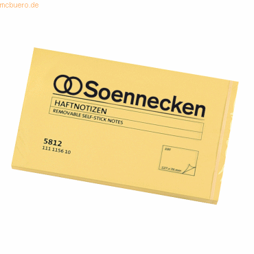 Soennecken Haftnotiz 5812 125x75mm 100 Blatt gelb von Soennecken