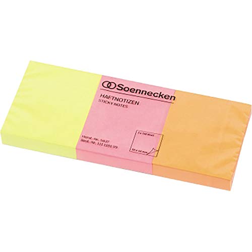 Soennecken Haftnotiz 5837 50x40mm neonfarben 3x100Blatt 3 St./Pack. Soennecken Haftnotiz 5837 50x40mm neonfarben 3x100Blatt 3 St./Pack. von Soennecken
