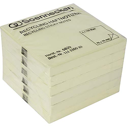 Soennecken Haftnotiz oeco 5829 RC 75x75mm 100Bl. gelb 6St. von Soennecken