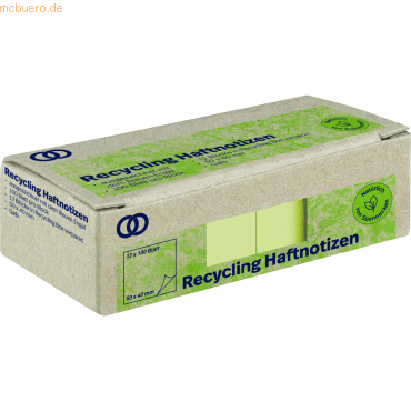 Soennecken Haftnotiz oeco 5874 RC 50x40mm 100 Blatt gelb 12 Stück Soennecken Haftnotiz oeco 5874 RC 50x40mm 100 Blatt gelb 12 Stück von Soennecken