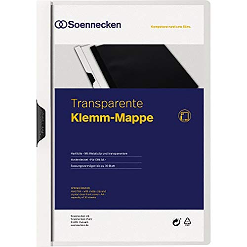 Soennecken Klemmmappe 3314 DIN A4 bis 30Blatt PVC weiß Soennecken Klemmmappe 3314 DIN A4 bis 30Blatt PVC weiß von Soennecken