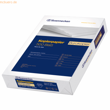 Soennecken Kopierpapier Bürokopier 5100 DIN A4 80g weiß 500 Blatt von Soennecken