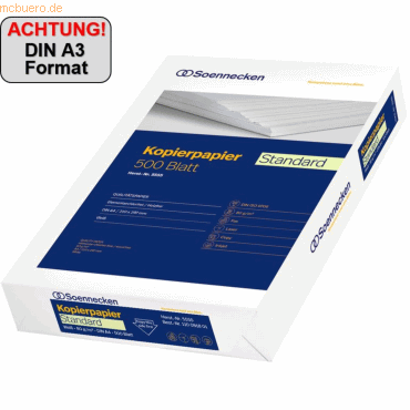 Soennecken Kopierpapier Standard 5533 DIN A3 80g weiß 500 Blatt von Soennecken