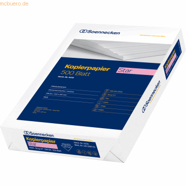 Soennecken Kopierpapier Star 5235 DIN A4 80g weiß 500 Blatt Soennecken Kopierpapier Star 5235 DIN A4 80g weiß 500 Blatt von Soennecken