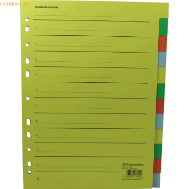 Soennecken Register 1523 blanko 22,5x29,7cm volle Höhe RC farbig von Soennecken