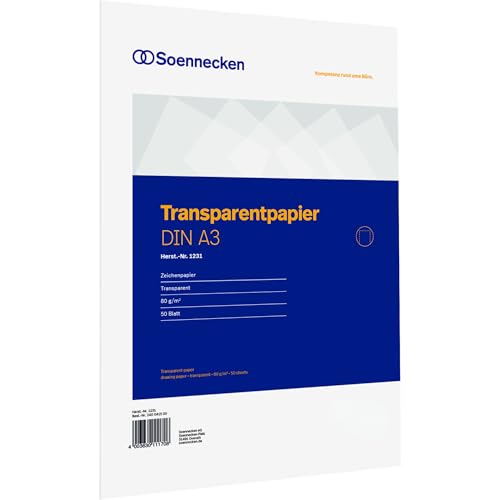 Soennecken Transparentpapier 1231 DIN A3 80g 50Blatt Soennecken Transparentpapier 1231 DIN A3 80g 50Blatt von Soennecken