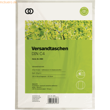 Soennecken Versandtasche oeco 2985 C4 ohne Fenster haftklebend RC weiß von Soennecken