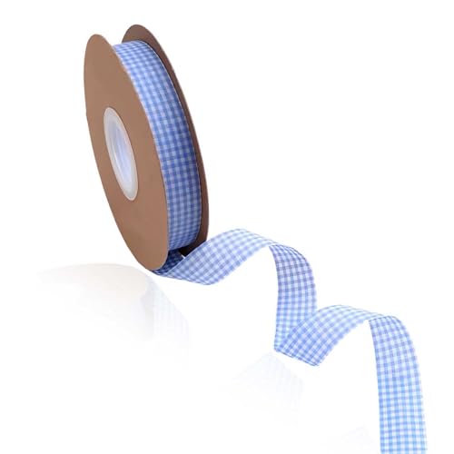 SOFISO Blaues und weißes Gingham-Band, 0,95 cm x 22,7 m, Rolle, Picknick-Bastelband, blaues Büffelband zum Basteln, Haarschmuck, Prensent Wrapping, Haarschleifen, Geburtstag, Babyparty, Dekoration SOFISO Blaues und weißes Gingham-Band, 0,95 cm x 22,7 m, Rolle, Picknick-Bastelband, blaues Büffelband zum Basteln, Haarschmuck, Prensent Wrapping, Haarschleifen, Geburtstag, Babyparty, Dekoration von Sofiso