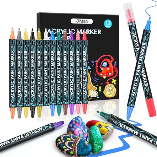 Sofore 12 Farben Acrylstifte für Steine 1-5mm Dual Tip Wasserfest Permanent Marker Stifte Steine Bemalen Multimarker für Glas Papier, Keramik, Leinwand, Basteln, Geschenkekarte Sofore 12 Farben Acrylstifte für Steine 1-5mm Dual Tip Wasserfest Permanent Marker Stifte Steine Bemalen Multimarker für Glas Papier, Keramik, Leinwand, Basteln, Geschenkekarte von Sofore
