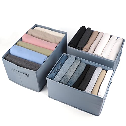 Sofore Aufbewahrungsbox für Schublade, 3 Stück, Schubladen Ordnungssystem Faltbarer Kleiderschrank Organizer Stoff Faltbox für Hosen, Hemden, Pullover, Leggings,Jeans T-Shirt Hosen Hemd - Blau Sofore Aufbewahrungsbox für Schublade, 3 Stück, Schubladen Ordnungssystem Faltbarer Kleiderschrank Organizer Stoff Faltbox für Hosen, Hemden, Pullover, Leggings,Jeans T-Shirt Hosen Hemd - Blau von Sofore