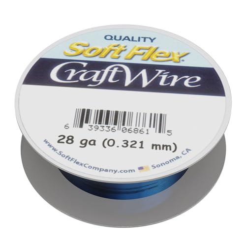 Soft Flex Basteldraht, 28 Gauge, 30 m, 1 Spule in einer Packung, anlaufgeschützter Draht für Schmuckherstellung von Soft Flex