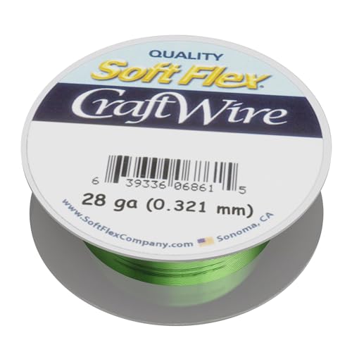 Soft Flex Basteldraht, 28 Gauge, 30 m, 1 Spule in einer Packung, anlaufgeschützter Draht für Schmuckherstellung von Soft Flex