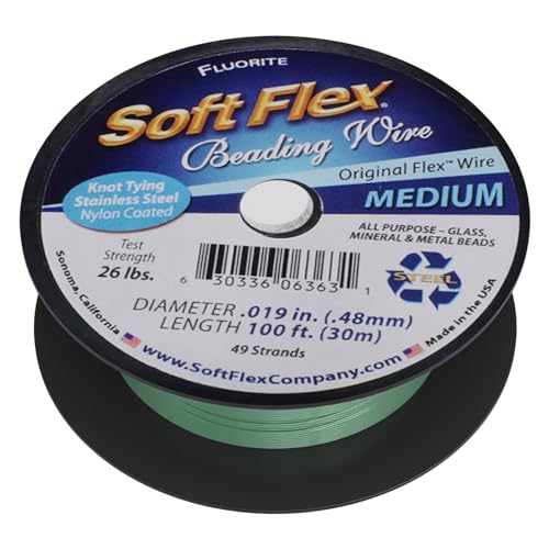 Soft Flex Perlendraht, 49 Stränge, mittelgroß, 0,19 Durchmesser – 30 m Nylon-Designdraht von Soft Flex