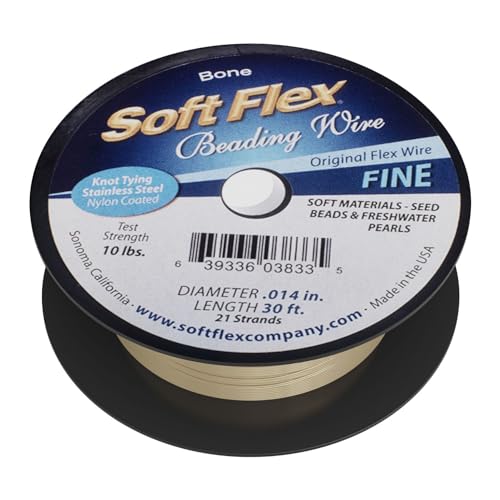 Unbekannt Soft Flex 21 Strand .014 Inch Diameter, 30 feet Beading Wire, Bone. (Sold as - 1 Spool Per Pack) by Soft Flex von Soft Flex