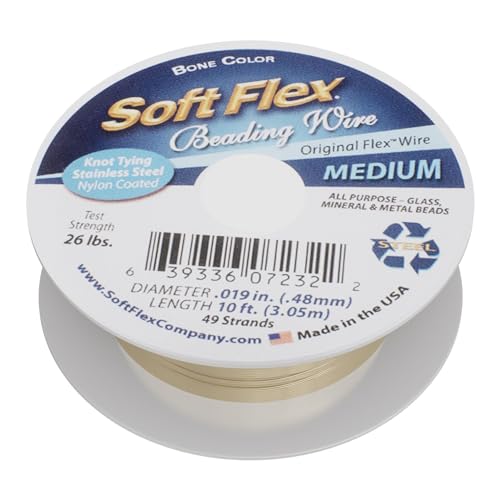 Unbekannt Soft Flex 49 Strang Stärke 0,48 mm Durchmesser, 10 Füße Schmuckdraht, Bone. (Verkauft als – 1 Spule Pro Pack) von Soft Flex