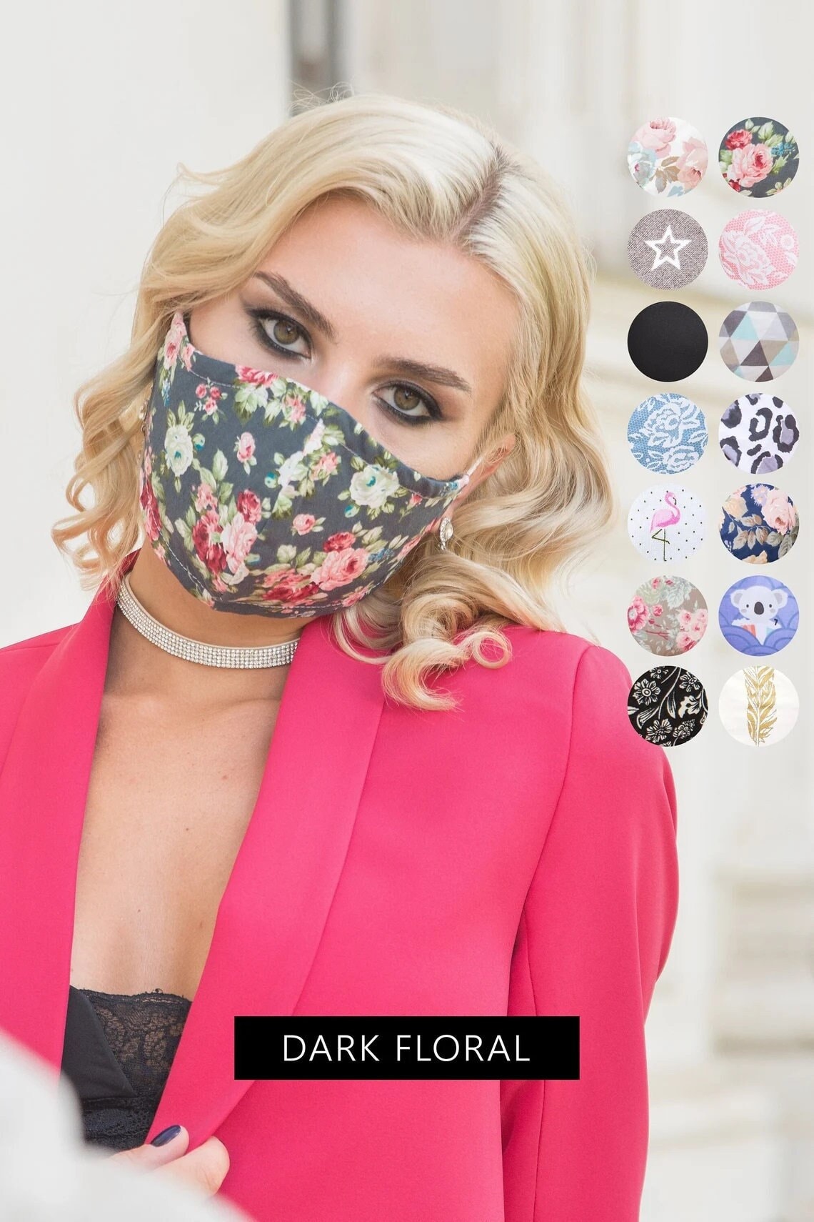 Schwarze Florale Gesichtsmaske Waschbare Maske Mit Filtertasche, Wiederverwendbare Frauen Atmungsaktive Gesichtsbedeckung Für Brillenträger, Damen von SoftFeelingsArt