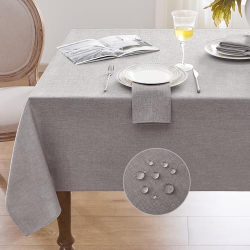Softalker, leinenstrukturierte rechteckige Tischdecke, wasserdicht abwischbar, Bauernhaus-Stil, Jute, schmutzabweisende, faltenfrei, für Küche, Esszimmer, Feiertagsfeiern, Party (132,1 x 177,8 cm, Softalker, leinenstrukturierte rechteckige Tischdecke, wasserdicht abwischbar, Bauernhaus-Stil, Jute, schmutzabweisende, faltenfrei, für Küche, Esszimmer, Feiertagsfeiern, Party (132,1 x 177,8 cm, von Softalker