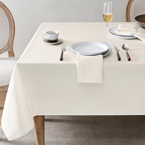Softalker Tischdecke Abwaschbare 140 x 240 cm Jacquard Geometrischem Tischdecken beige Tischtuch Extra Lang Table Cloth Weihnachtsdeko für Outdoor Geburtstag Gartentisch Wohnzimmertisch Couchtisch Softalker Tischdecke Abwaschbare 140 x 240 cm Jacquard Geometrischem Tischdecken beige Tischtuch Extra Lang Table Cloth Weihnachtsdeko für Outdoor Geburtstag Gartentisch Wohnzimmertisch Couchtisch von Softalker
