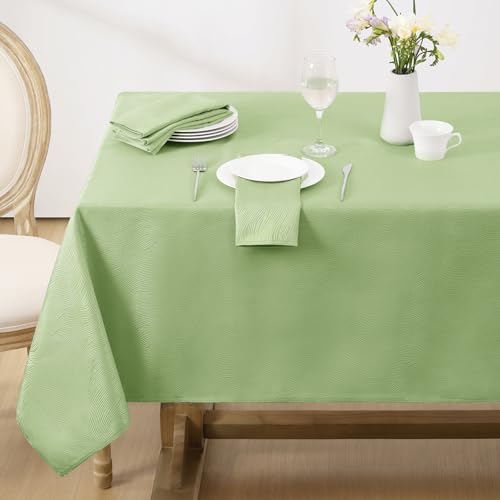 Softalker Frühlingstischdecke, Jacquard-Tischdecke, rechteckig, wasserdicht, auslaufsicher, Tischdecke für Herbsternte, Erntedankfest, Dekoration (152,4 x 277,7 cm, Salbeigrün) von Softalker
