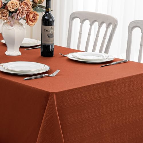 Softalker Herbst Tischdecke 140x240 Rostrot 210GSM Leinen Struktur Abwaschbar Wasserabweisend Abwischbar Fleckschutz rechteckig Tischtuch Deko für Outdoor Draußen Garten Party Geburtstag Softalker Herbst Tischdecke 140x240 Rostrot 210GSM Leinen Struktur Abwaschbar Wasserabweisend Abwischbar Fleckschutz rechteckig Tischtuch Deko für Outdoor Draußen Garten Party Geburtstag von Softalker