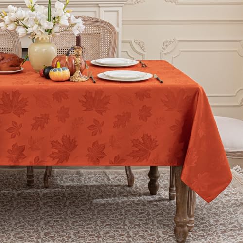 Softalker Herbst Tischdecke 320x140 cm Abwaschbare Rechteckige Tischdecke mit Ahornblatt-Jacquard Muster Rostorange Extra Lang Wasserabweisend Tischtuch für Esstisch Gartentisch Herbstdeko Outdoor Softalker Herbst Tischdecke 320x140 cm Abwaschbare Rechteckige Tischdecke mit Ahornblatt-Jacquard Muster Rostorange Extra Lang Wasserabweisend Tischtuch für Esstisch Gartentisch Herbstdeko Outdoor von Softalker